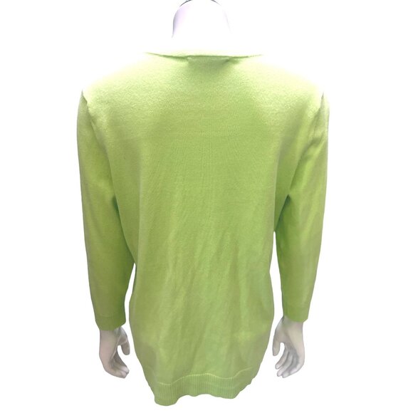 Christopher & Banks Womens Lime Green Button Up Cardigan Sweater Size S - Picture 3 of 8